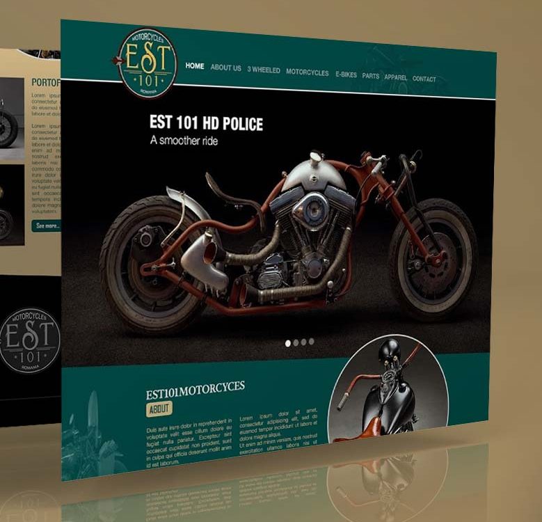 Webdesign mockup Est 101 Motorcycles