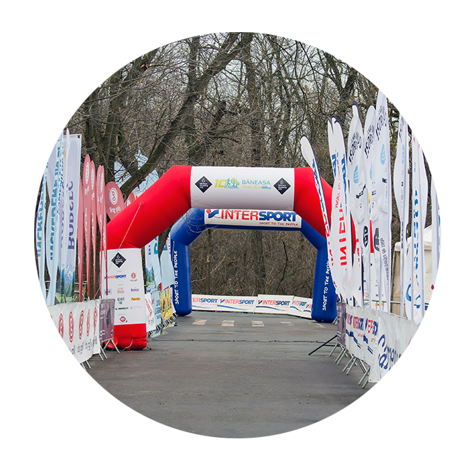 Băneasa Trail Run - grafică bannere poartă eveniment